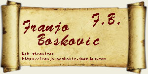 Franjo Bošković vizit kartica